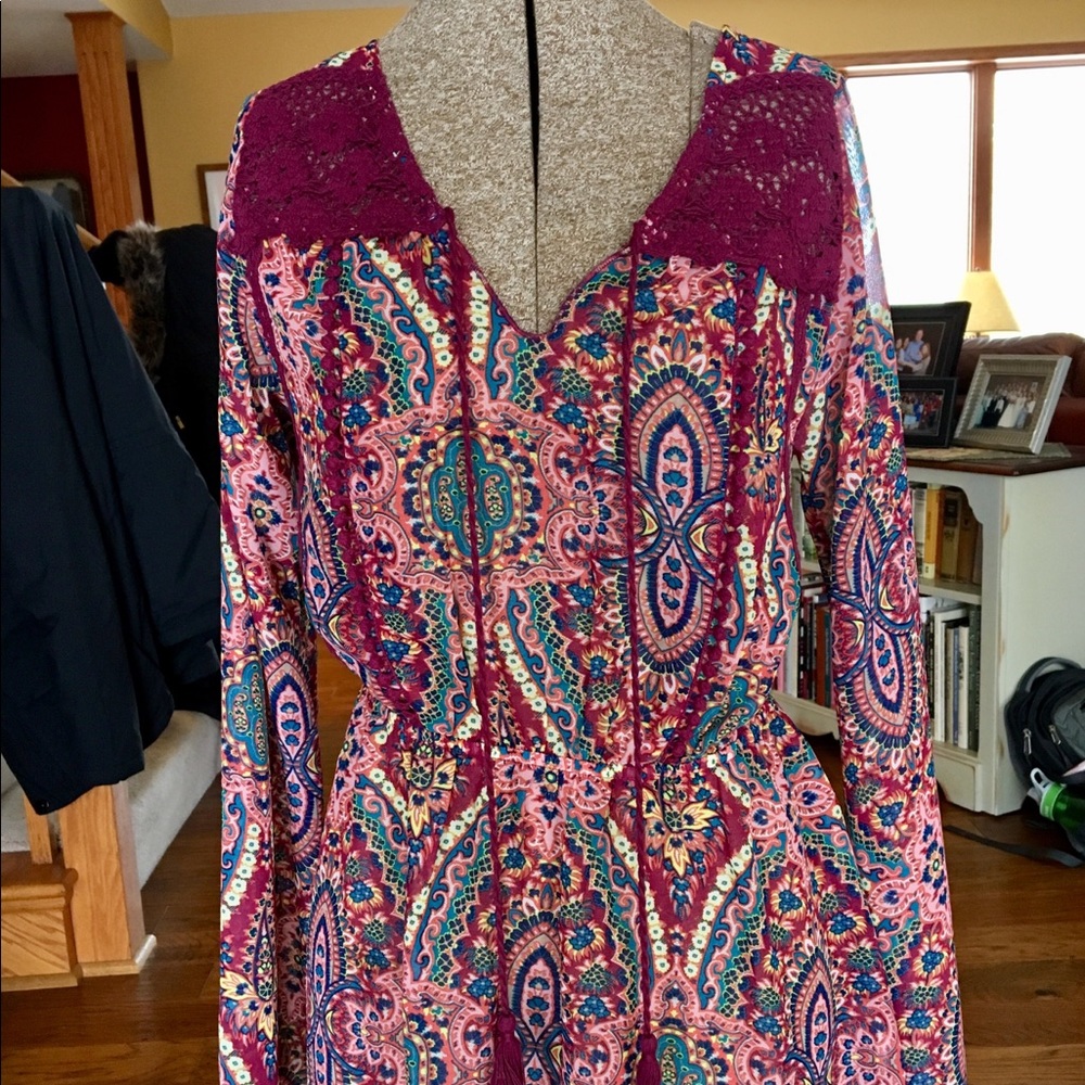 love, Fire Bell Sleeve Multicolored Top